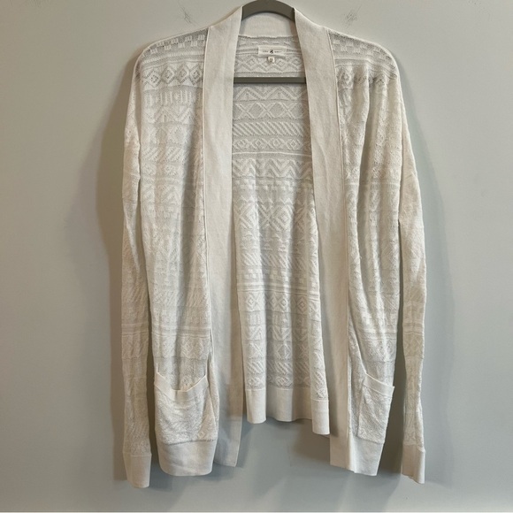 Women’s Lou & Grey Women's Cream Open-Front lace detail Sweater size XS - Picture 1 of 5